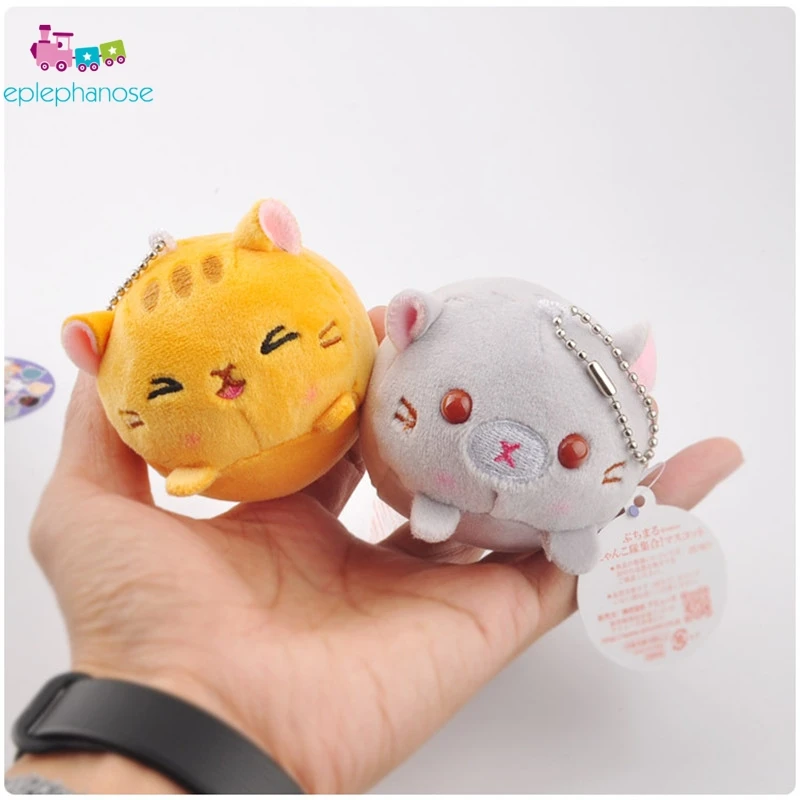 8 см японский Kawaii набивной Кот Мультяшные плюшевые игрушки мягкие кошки аниме брелок животные Маленькая подвеска брелок со стразами детские подарки игрушки