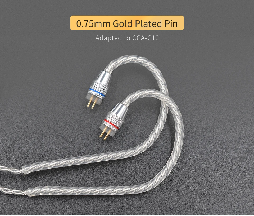 AK CCA наушники Модернизированный посеребренный медный кабель 2pin для наушников