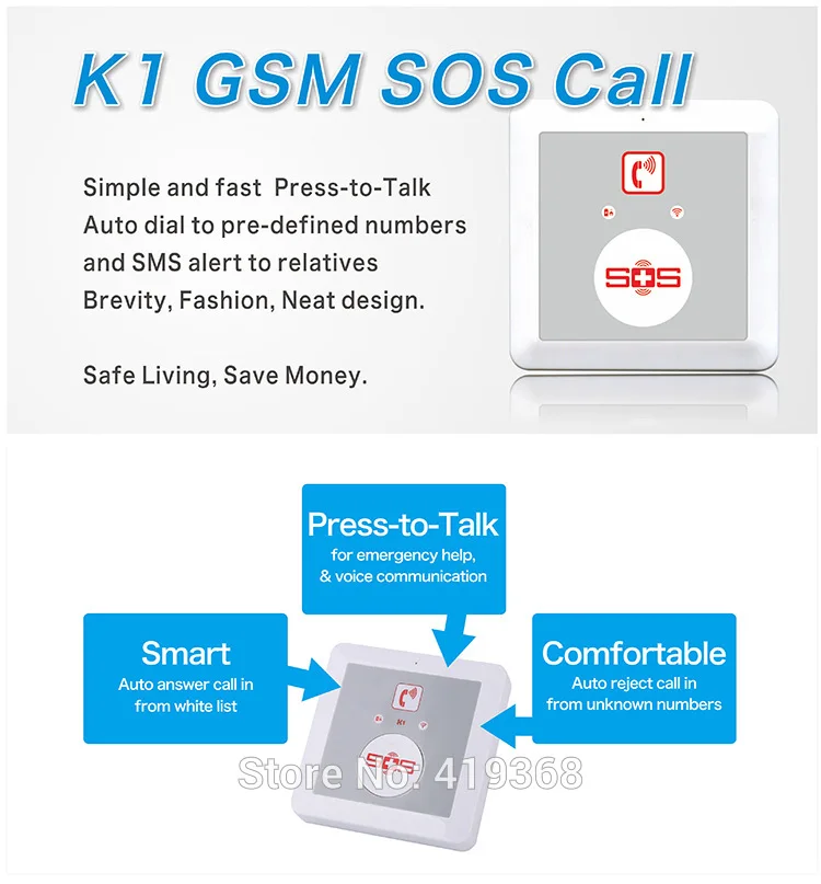 2015 новинка GSM SOS аон Sos телефон дозвона панель Кнопка помощник король голубь