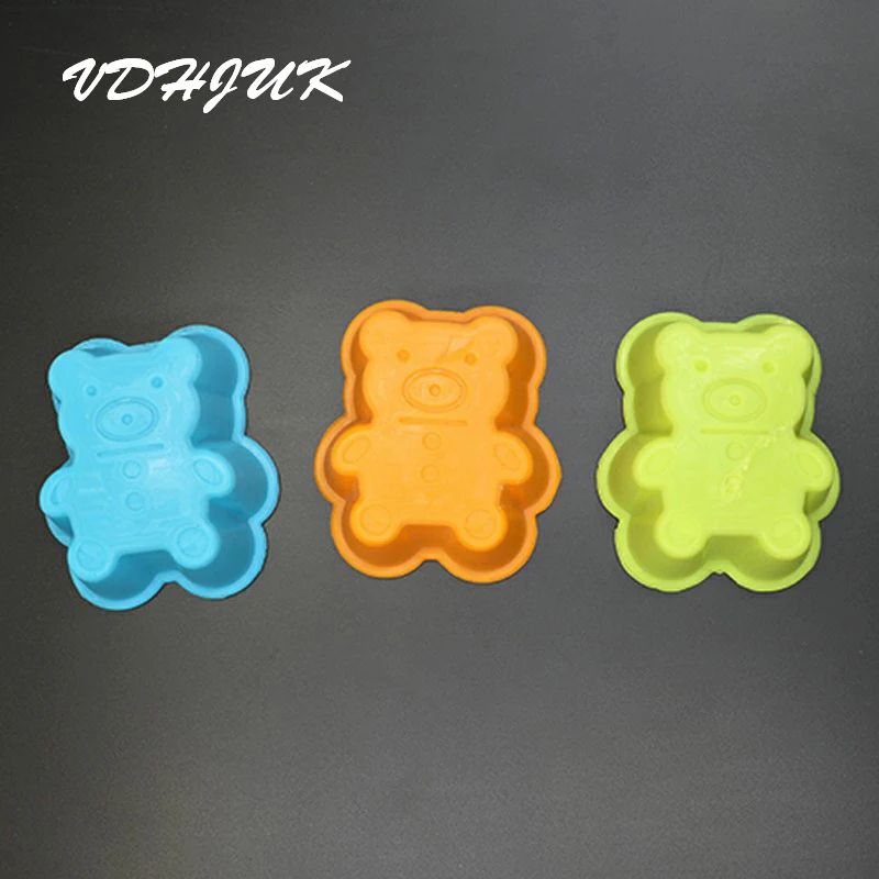 2017 чашки Маффин 7 см температура силиконовый маленький медведь формы для выпечки