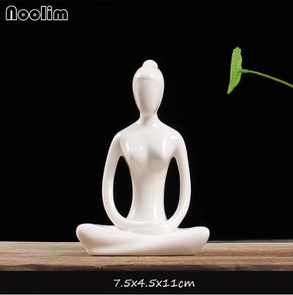 Yoga 03 NOOLIM креативный домашний Декор Керамическая йога девушка курильница с обратным потоком благовония конусы горелки полотенце ладан держатель использовать в офисе Teaho - Цвет: Yoga 03