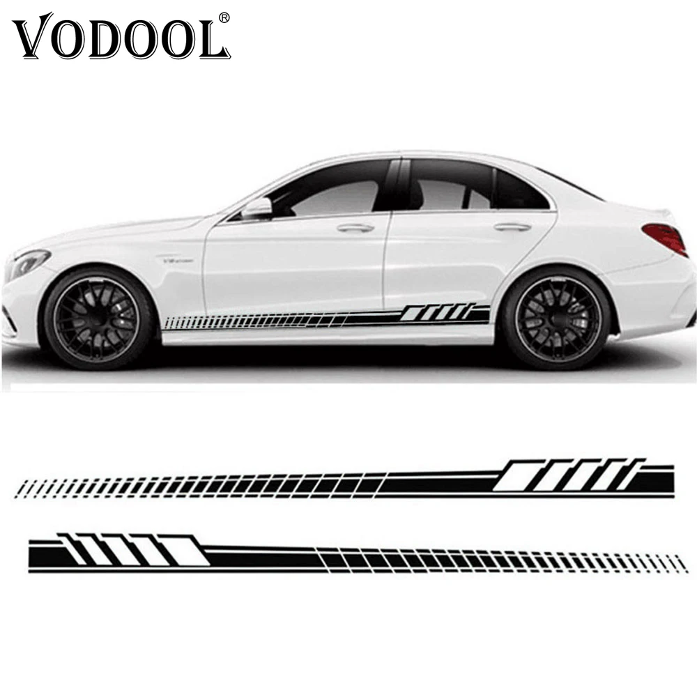 VODOOL 2 шт. автомобильный Стайлинг Авто Боковая наклейка для тела длинная полоса