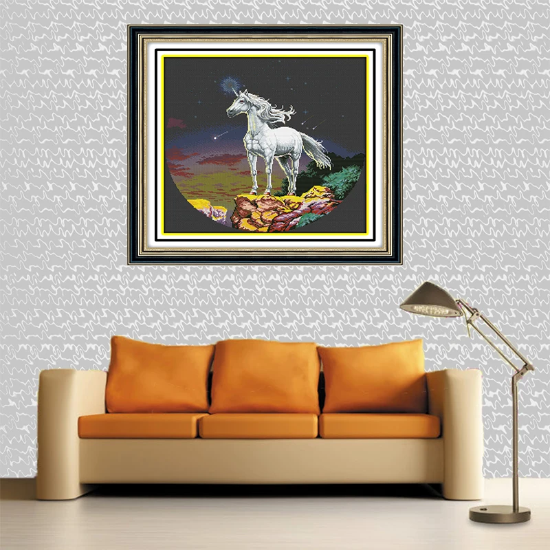 Needlework DIY DMC Cross Stitch Sets For Embroidery kits Precise Printed Horse Patterns enough thread Counted Cross-Stitching | Дом и сад