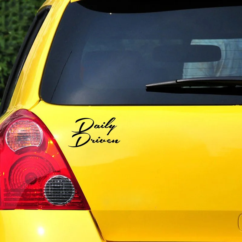 

QYPF 15.3CM*8.7CM Daily Driven Vinyl Car Sticker Decal Black Silver Motorcycle Funny Car Styling C15-2079