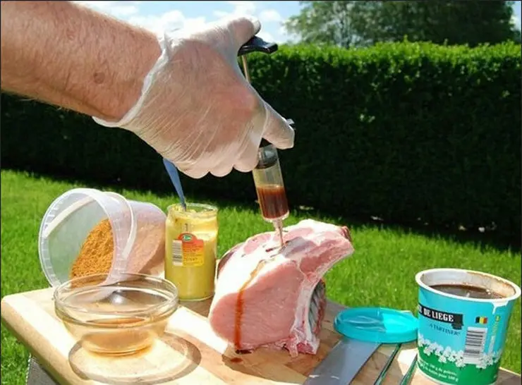 Маринад инжектор барбекю гриль вкус шприц приготовления мяса птицы индейки