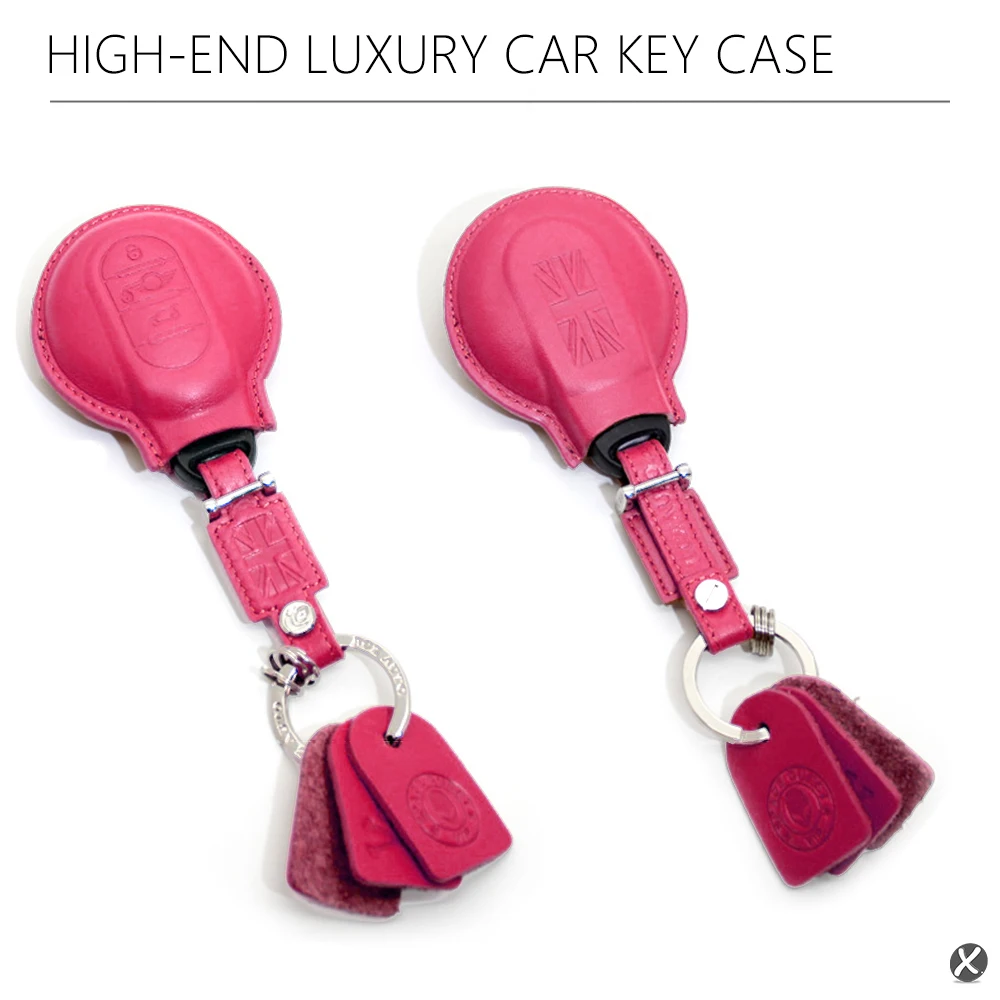 Кожаный чехол для автомобильных ключей новый розовый OEM F54 F55 F56 F60|leather car key|car leather