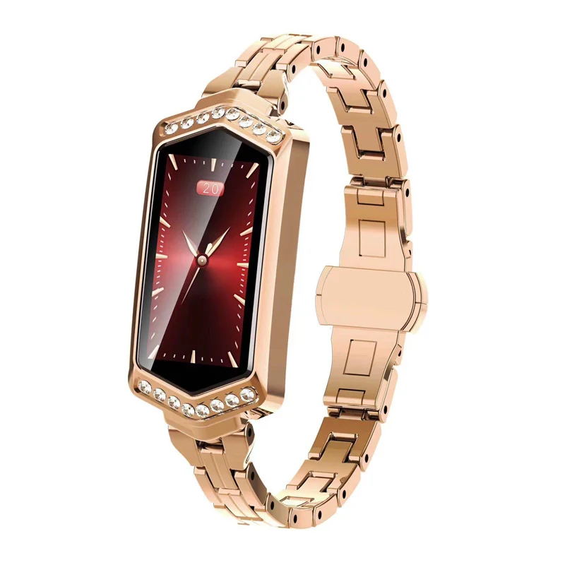Gold IP67 водонепроницаемые B78 Смарт-часы для женщин фитнес-браслет трекер сердечного ритма Монитор артериального давления Smartwatch подарок для девушки - Цвет: Gold