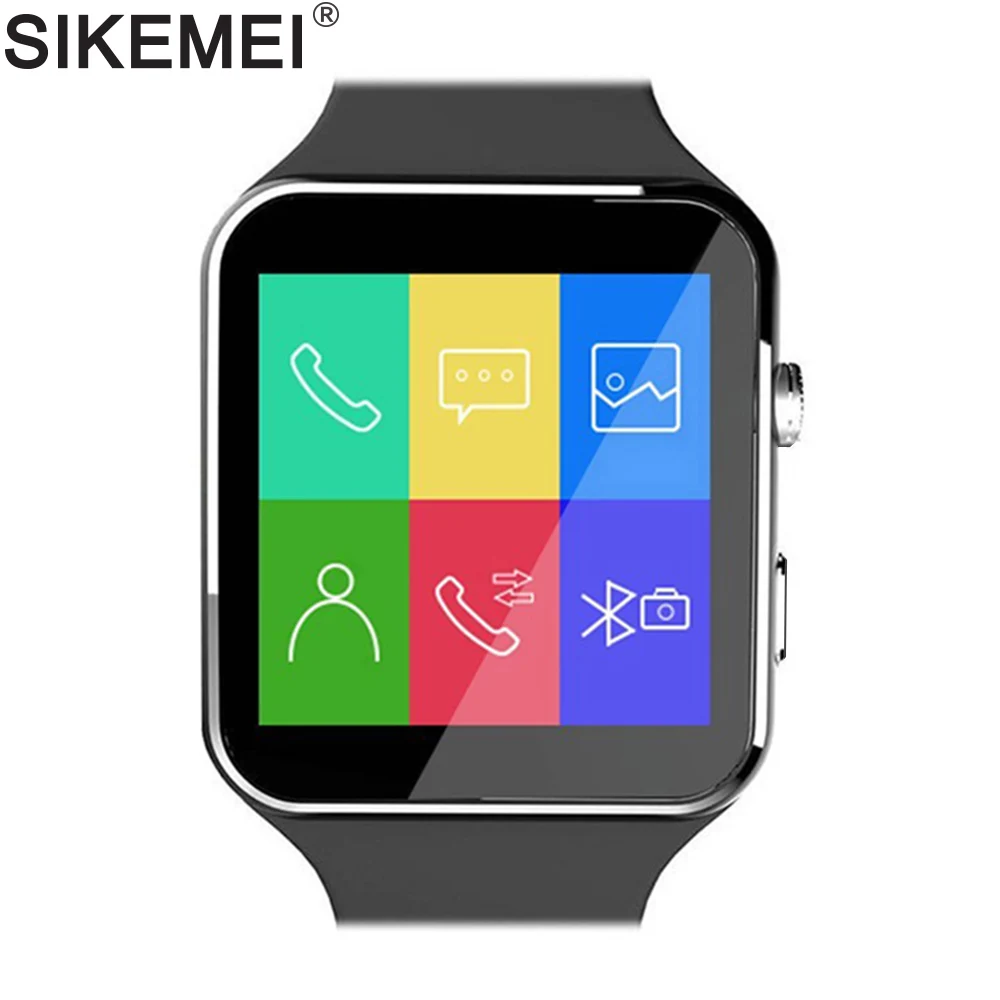 SIKEMEI Смарт часы телефон X6 изогнутый экран Поддержка SIM TF карта Smartwatch мужские Bluetooth