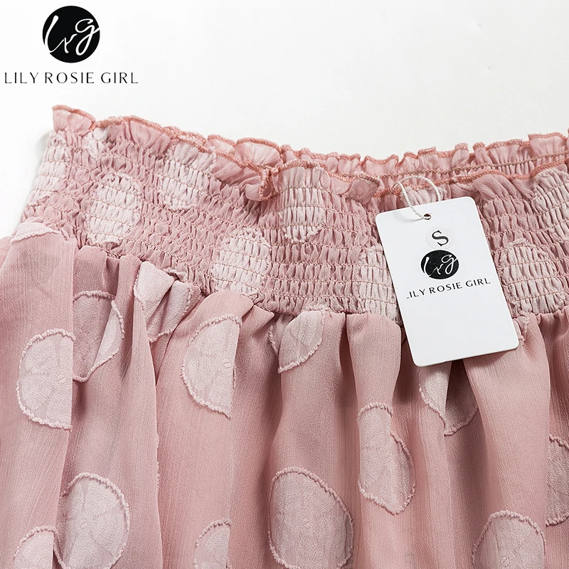 Lily Rosie/пикантные женские короткие платья с открытыми плечами в горошек вечерние