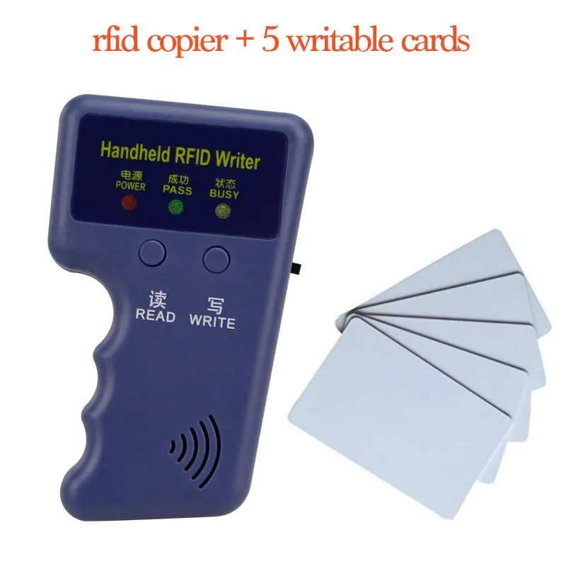 Copier and 5 Cards Ручной 125 кГц RFID Дубликатор ключ копировальный считыватель писатель ID карты cloner программист+ 5 ключей+ 5 шт перезаписываемых карт EM4305 T5577 - Цвет: Copier and 5 Cards