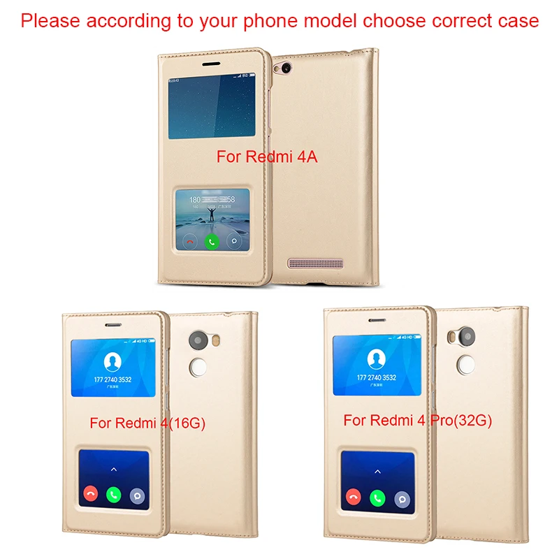 LEPHEE для Xiaomi Redmi 4 Pro Чехол для Xiaomi Redmi 4A чехол кожаный флип чехол с окошком s Xiomi Redmi 4 Prime