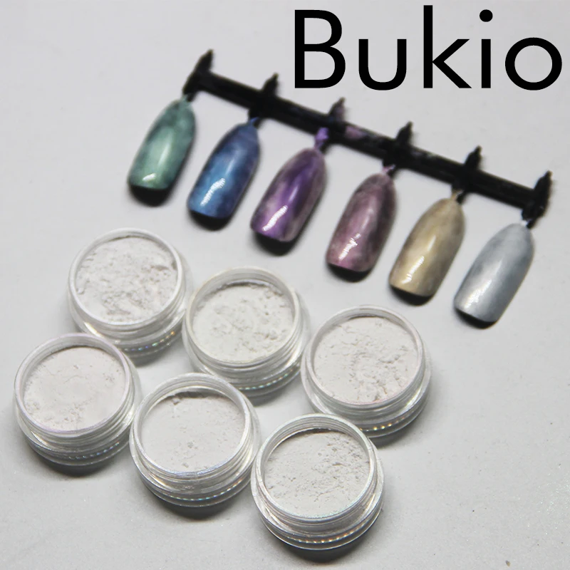 Bukio лак для ногтей зеркальный порошок хромированный Блестящий сверкающие
