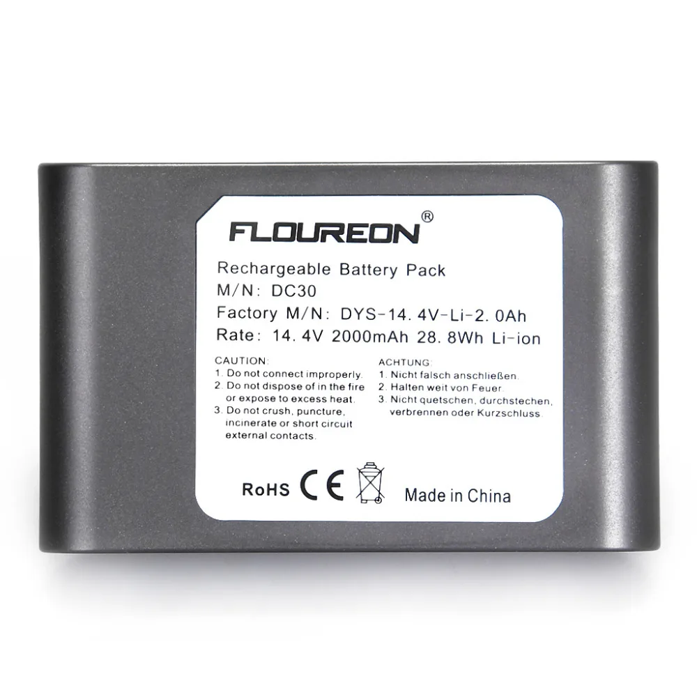 Floureon 14 4 V 2000 mAh аккумулятор для пылесоса Dyson DC30 917083 02 17183 01 03 17083 4810 тип A литий ионная