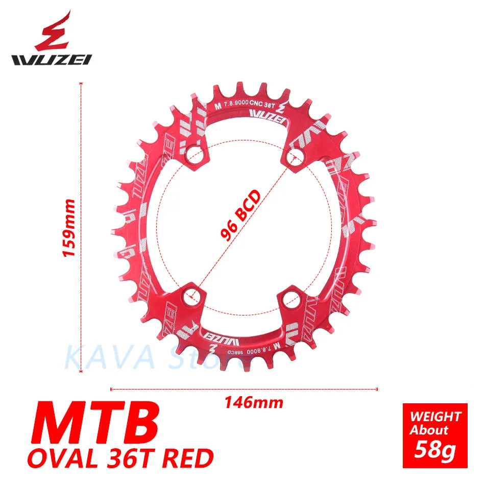 Wuzei 96BCD MTB велосипедная Звездочка широкий узкий Звездочка 32/34/36T Овальный/круглый рукоятка передняя Звездочка для Shimano M7000 M8000 M9000