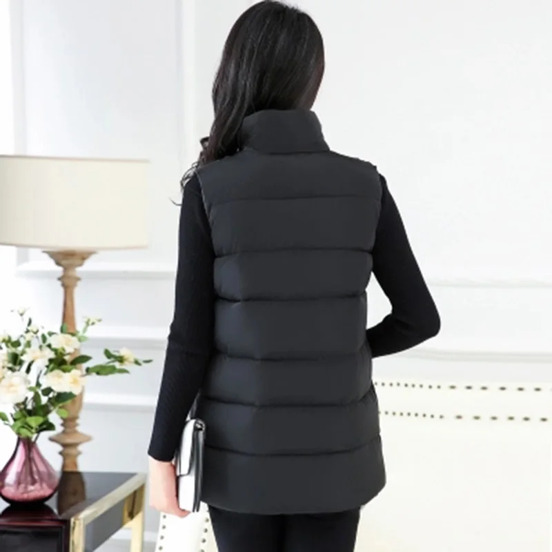 2018 женский зимний жилет из искусственного хлопка Женская парка без рукавов с
