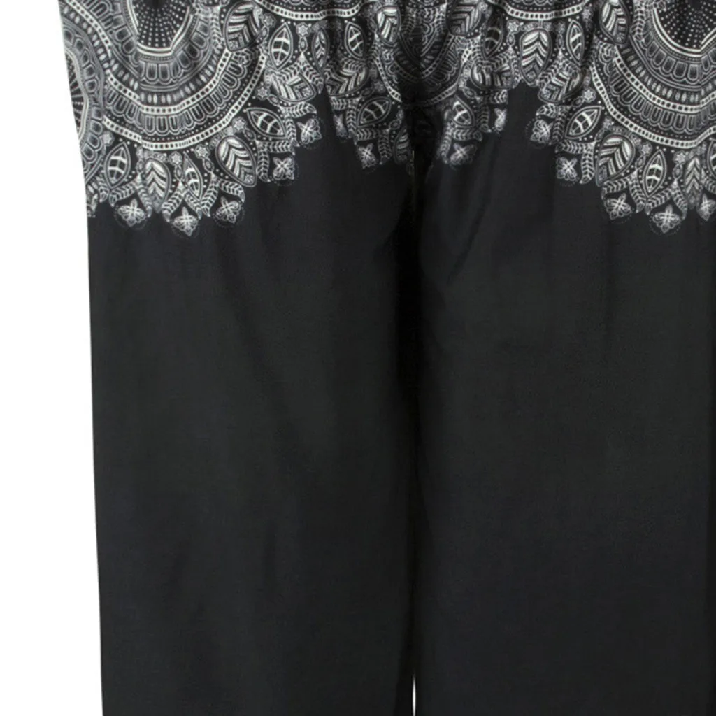 Новинка, свободные и дышащие мужские и женские тайские шаровары, Boho Festival Hippy Smock, черные удобные штаны для йоги с высокой талией