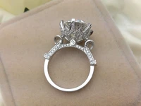 3 CT Genuine White Gold Vintage Design Mystery Fine Diamond lady Anniversary Ring Solid Gold Engagement Ring With Box