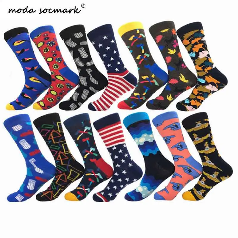 Носки Moda Socmark мужские хлопковые в стиле хип хоп смешные счастливые носки