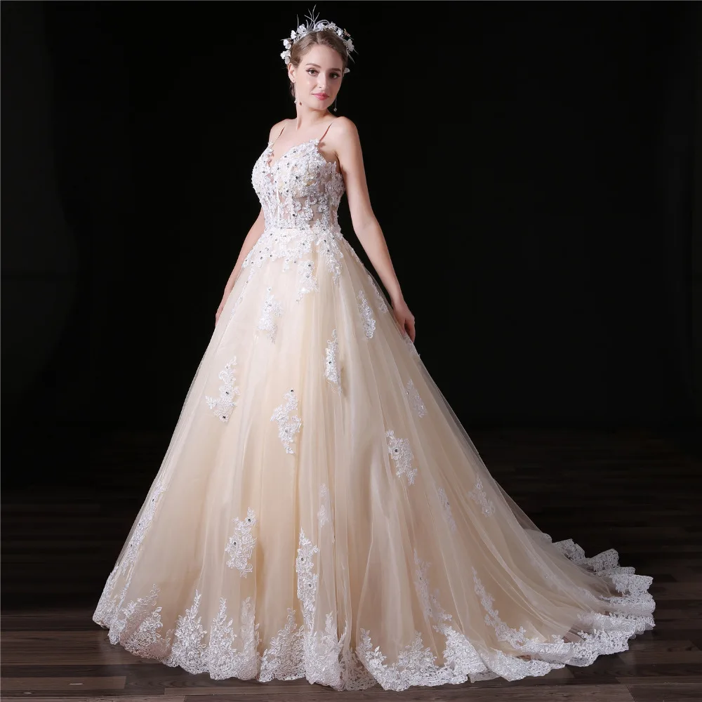 Gsbridal Милая Кружево цветок топ ручной линия свадебное платье новое поступление |