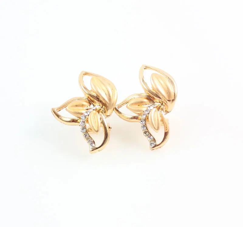 Комплект из колье серёг и кольца с подвеской в виде листьев|wedding jewelry sets|crystal setfashion