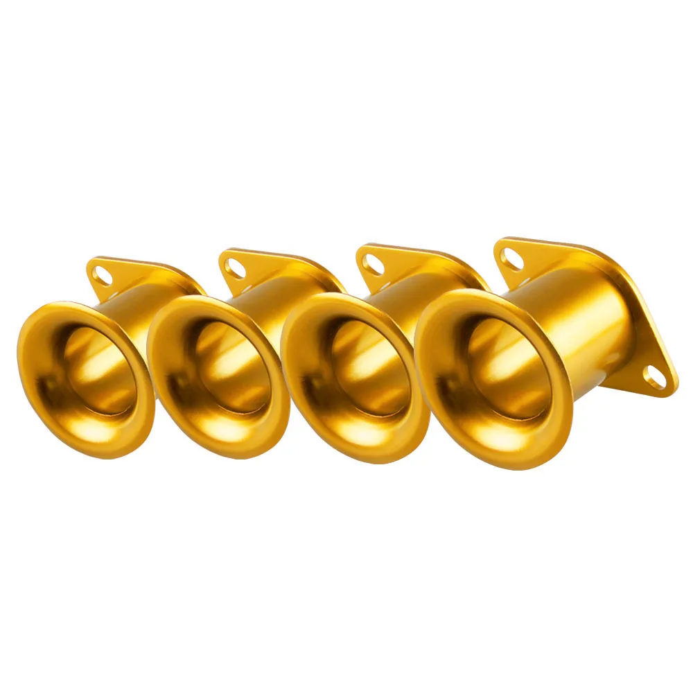Золотой 4 шт. AE86 Corolla GTS Speed V-stacks Airbox Intake V Stack Add Horse power 20V 4AG ITB/ITBs Air Horn Funnel - Цвет: Золотой