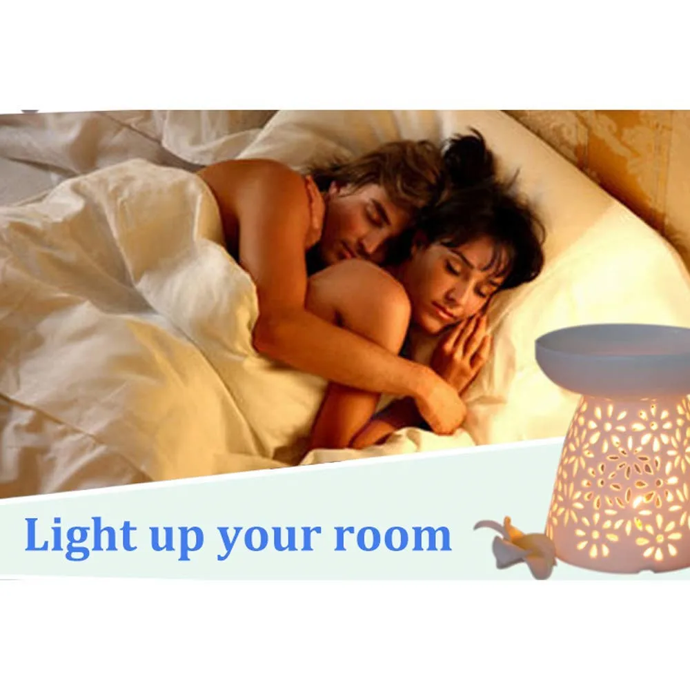 

Mini Ceramic Aroma Essential Oil Lamp Hollowing Candle Furnace Essential Oil Furnace Incense Burners Home Furnishing Decoration
