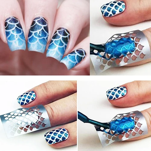 Лидер продаж! 1 лист женского дизайна ногтей маникюр полые искусственные ногти