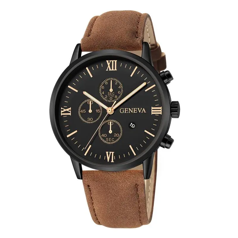 Brown Rose Gold Мужские часы, деловые часы, аналоговые кварцевые наручные часы, подарки, Роскошные мужские часы, спортивные часы с датой, relogio masculino - Цвет: Brown Rose Gold