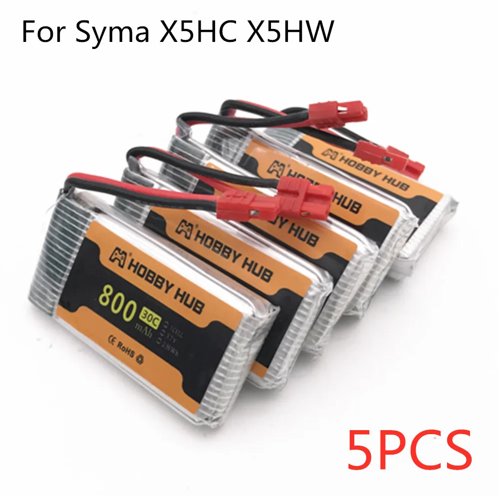 Запасные части для квадрокоптера Syma X5HW X5HC X5UW X5UC RC 3,7 в 800 мАч 30C аккумулятор 902540, 5 шт.