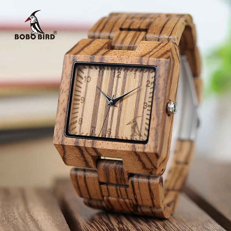 BOBO BIRD L L24 элегантные японские кварцевые мужские часы с зеброй деревянные