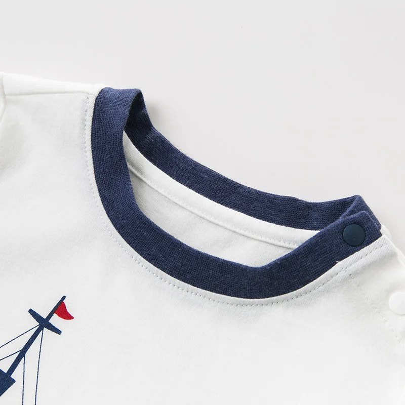 DB10466 dave bella summer baby boys fashion clothing sets casual short sleeve suits children steamboat print clothes |