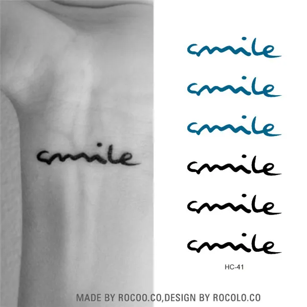 HC1041 Водонепроницаемая Временная наклейка для татуировок Харадзюку Смайл узор с
