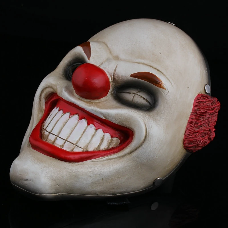 Halloween Payday2 Collector's edition game harvest day 2 red nose clown resin mask male cospla man show | Дом и сад