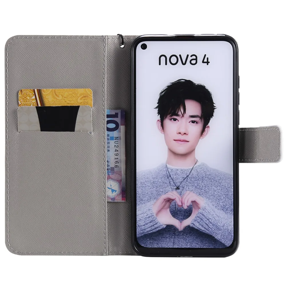 Nova 4 чехол 6 дюймов для Huawei NOVA4 красочный волшебный кожаный флип кошелек телефона с