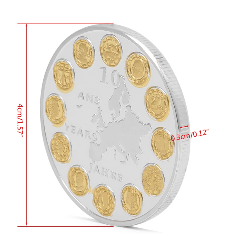 Hot EU 12 Countries Member Silver Plated Commemorative Challenge Coin Physical Token SEP6 #20/12 | Дом и сад