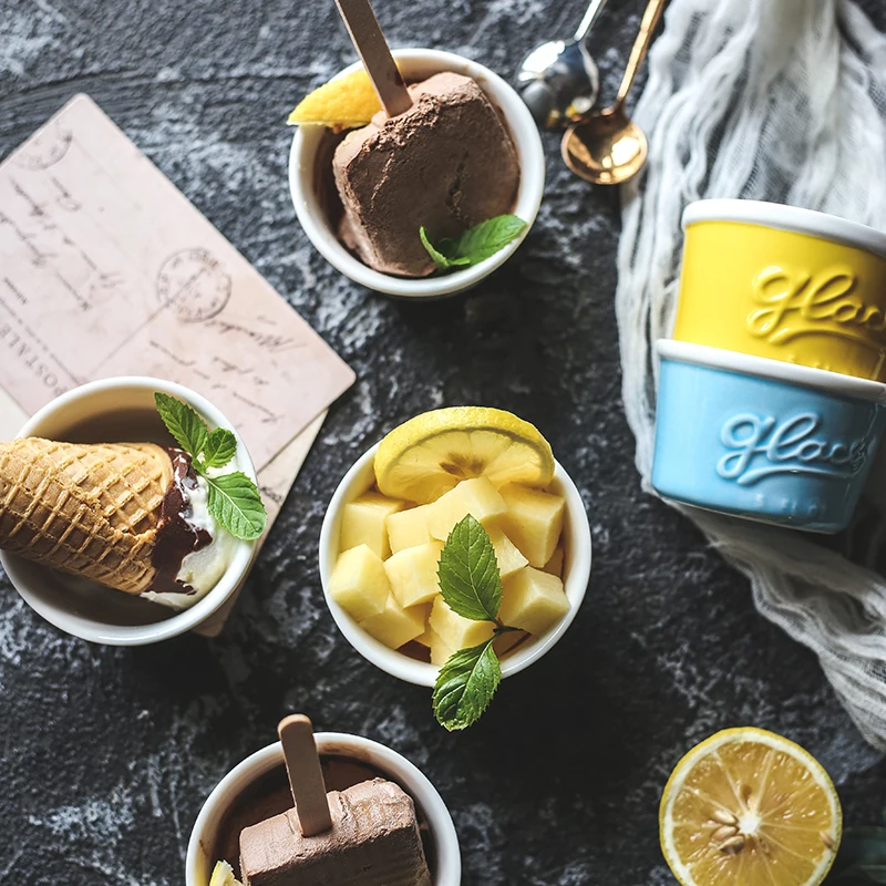 Японская посуда керамическая чаша для мороженого чашка торта пудинга маленькая