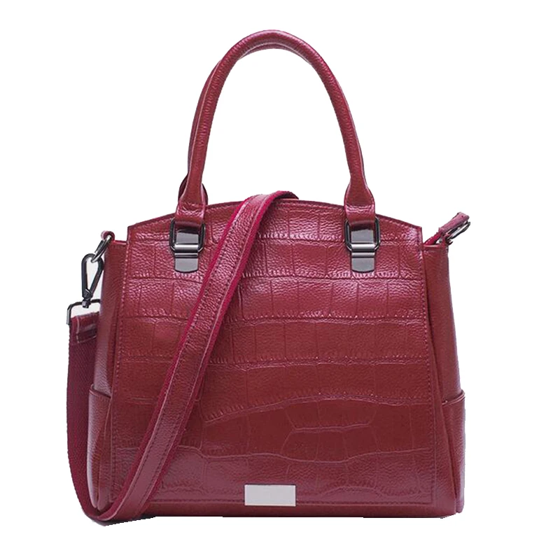 Женская сумка из натуральной кожи с крокодиловым узором|genuine leather shoulder bag|leather bagbrand