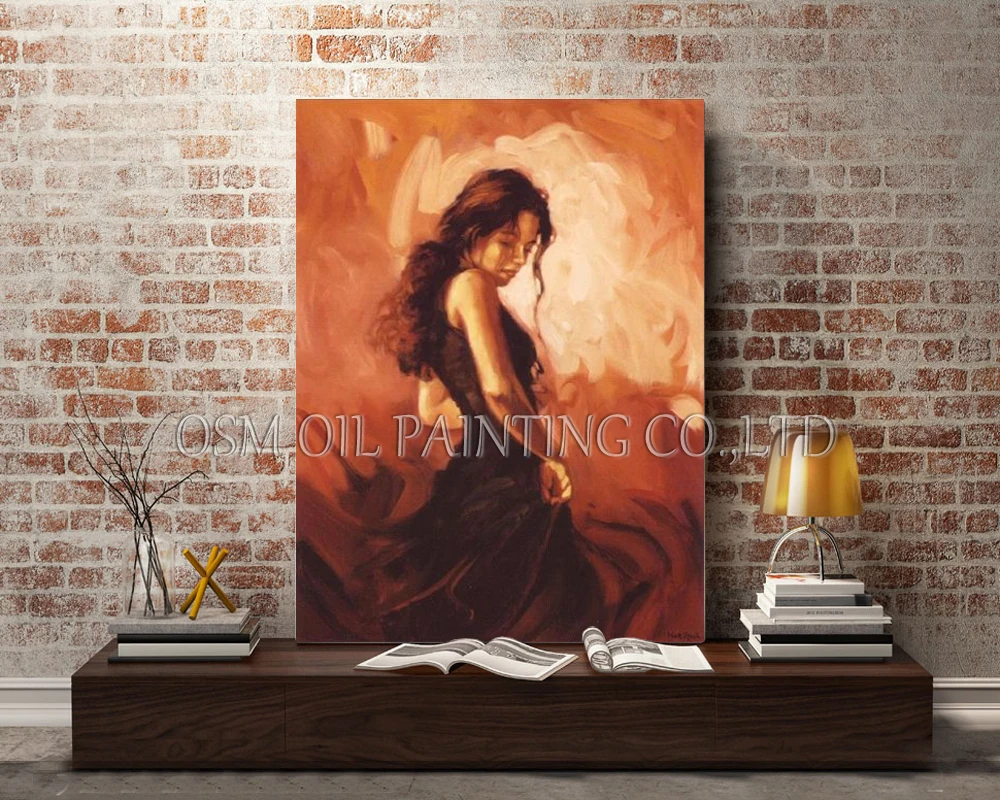 Искусный художник ручная роспись красивая Испанская танцовщица картина маслом