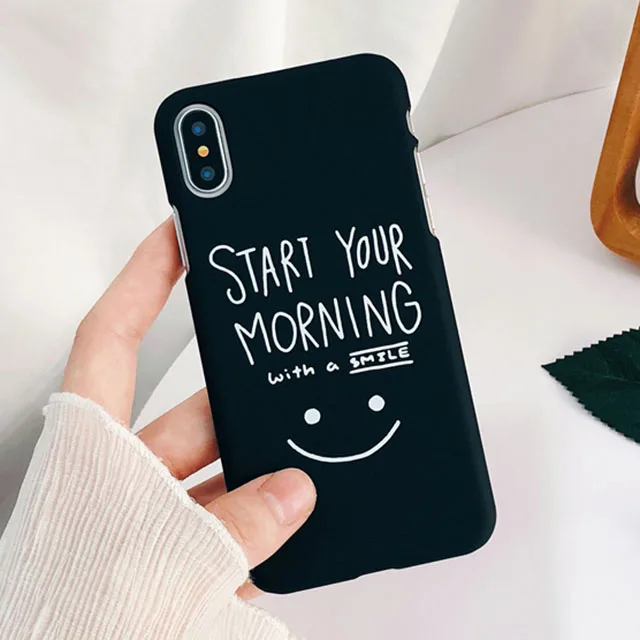 Мультяшный чехол для телефона для iphone X, чехол для iphone 6, 6S Plus, 7, 8 Plus, ультра тонкий жесткий чехол из поликарбоната с забавными буквами, чехол s Capa - Цвет: 03