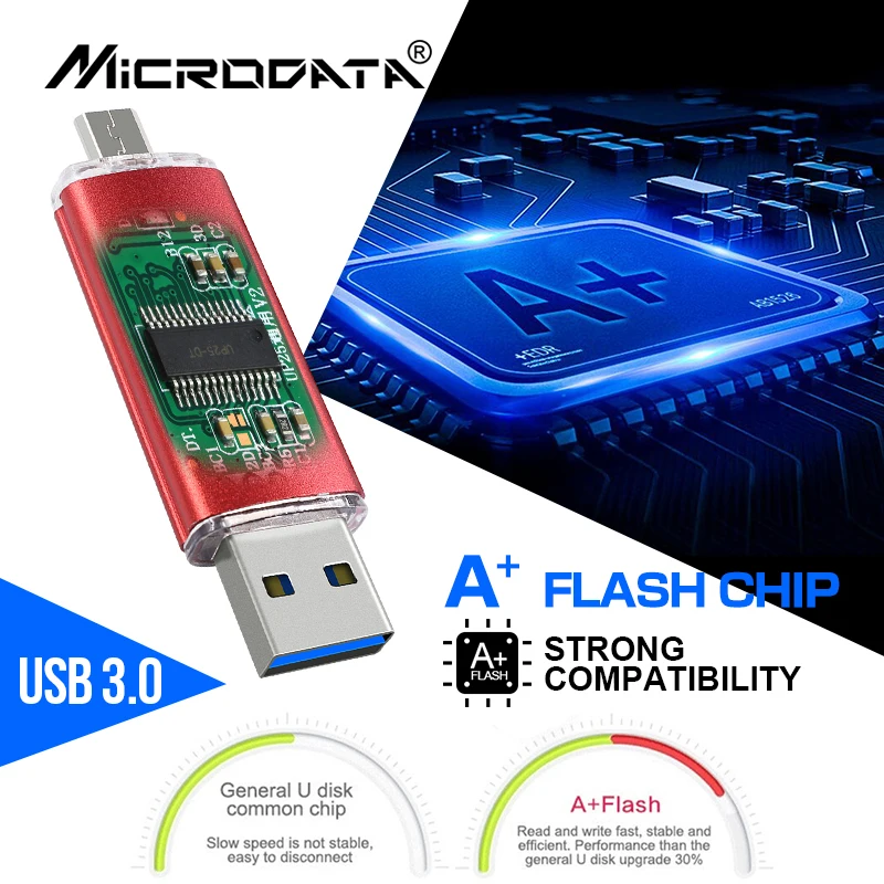 High Speed USB 3.0 OTG USB Flash Drive 128gb 64gb metal otg pendrive 32gb 16gb memoria usb stick U Disk flash drive for phone