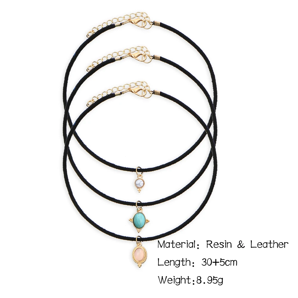 Цветной хрустальный камень IF ME 3 черные бархатные чокеры винтажный набор кулонов