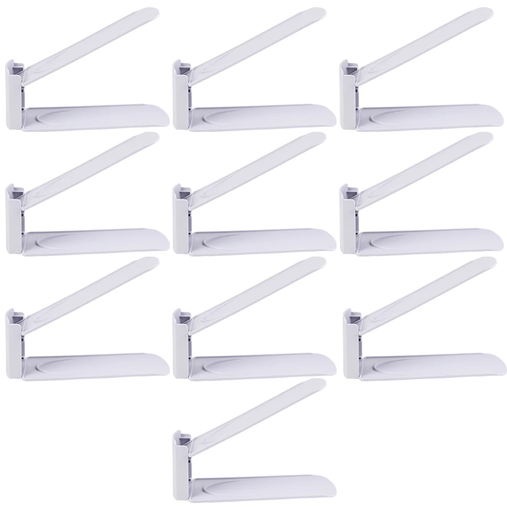 10PCs Gray 2/4/6/8/10 шт. Регулируемый органайзер для обуви Современная двойная стеллаж для хранения обуви Space Saver обувь органайзеры стенд полка для Гостиная - Цвет: 10PCs Gray