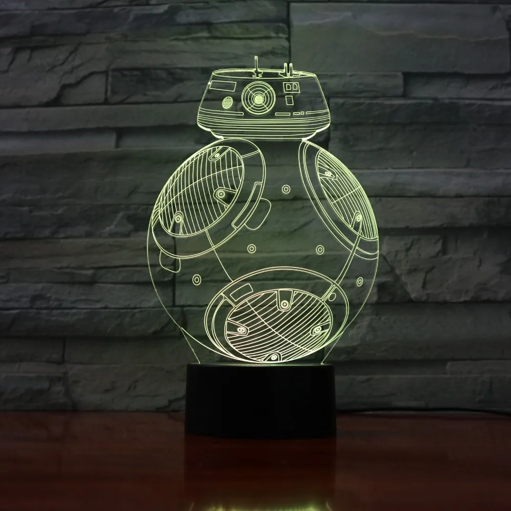 Новый BB8 Робот 3D светодиодный светильник стол украшение на Хэллоуин подарок