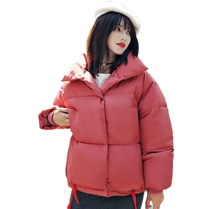 Женское пальто на пуговицах, с воротником-стойкой, зимняя верхняя одежда, осенняя куртка с хлопковой подкладкой