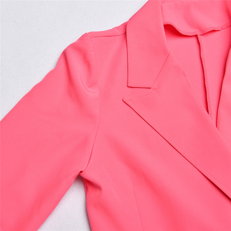 Colysmo Sexy Blazer Dress Women Autumn Slim Fit Bodycon Pockets Ffice Lady Short Dress Double Breasted Work Wear Pink Dress