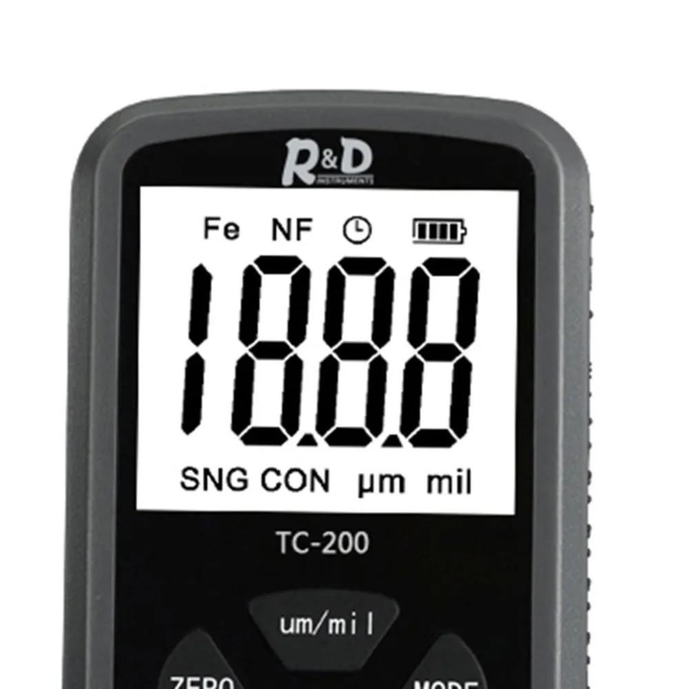 TC200 Digital Thickness Gauge Coating Meter Portable Tester Measuring Range 0~1300um Backlight | Инструменты