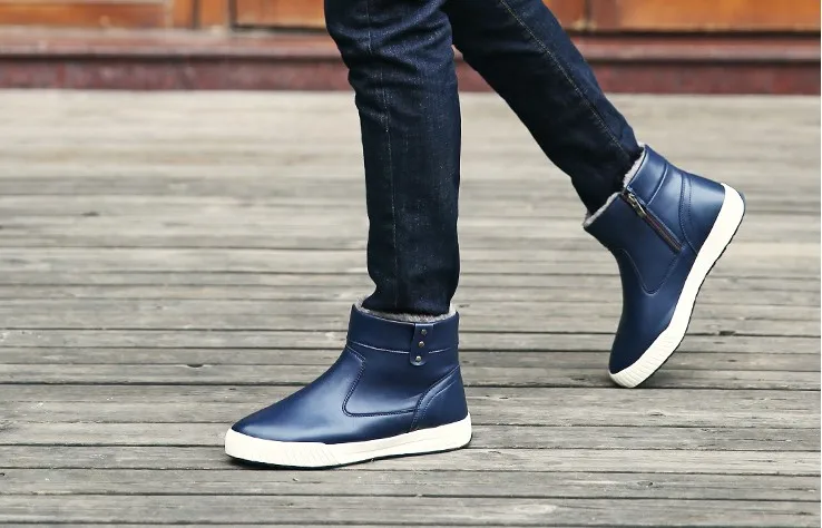 Мужские ботинки в английском стиле зимняя обувь без шнуровки мужская