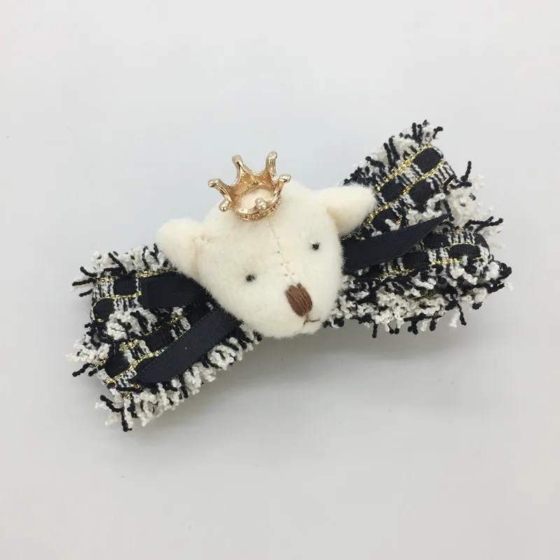 1 шт. модные милые заколки для волос в виде короны медведя банта однотонные