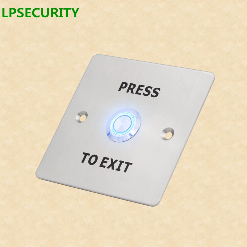 LPSECURITY NO NC светодиодная подсветка из нержавеющей стали кнопка выхода