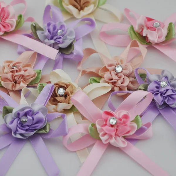Атласная лента с цветами и бантом 20 шт. | Дом сад
